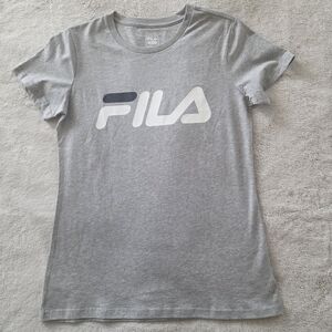 Fila Heather Gray Tee with Navy and White Logo